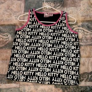 HELLO KITTY SANRIO WOMENS TANK TOP SIZE MEDIUM PINK BLACK AND WHITE KAWAII CUTE